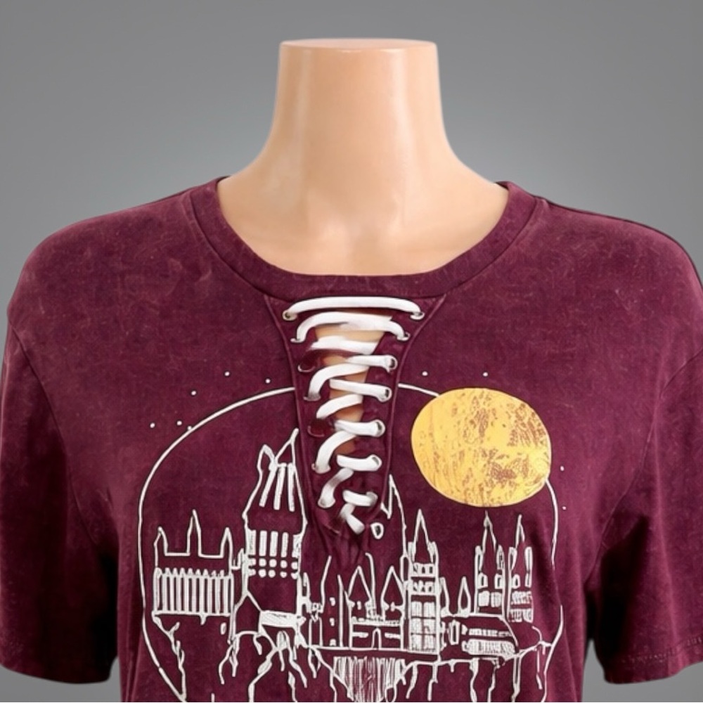 Harry Potter “Hogwarts Is My Home” Lace-Up Graphic Tee - Picture 6 of 15